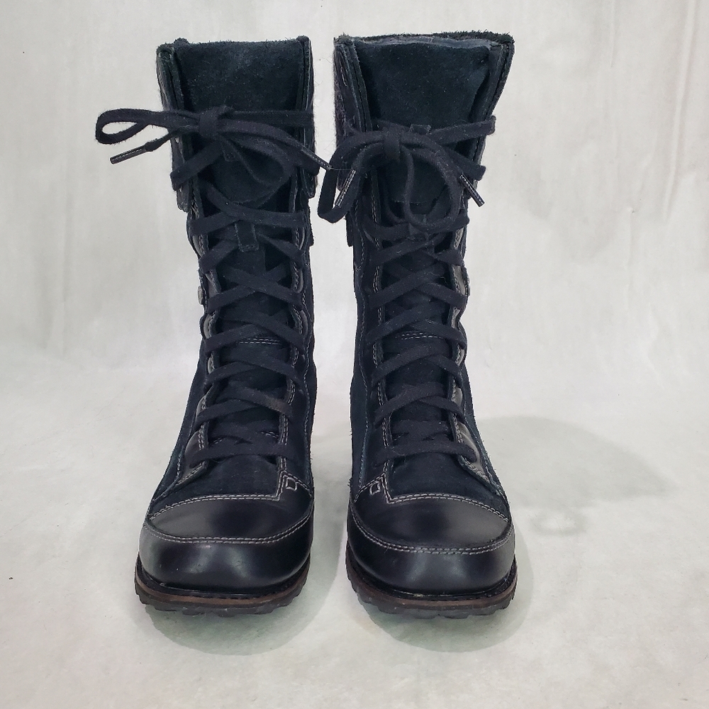 The North Face Primaloft Black Snow Boot Size 7 Waterproof Leather Suede Icepick - Picture 2 of 11